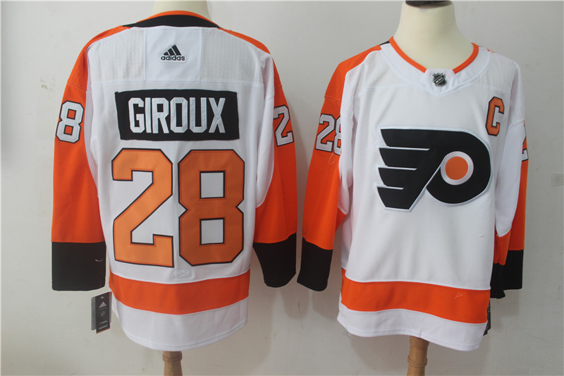 Men Philadelphia Flyers 28 Giroux White Hockey Stitched Adidas NHL Jerseys